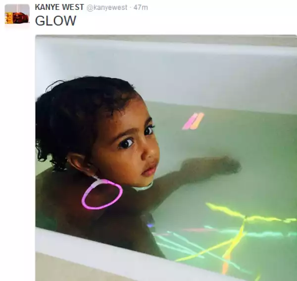 Kanye West shares cute photo of his daughter North in a bathtub